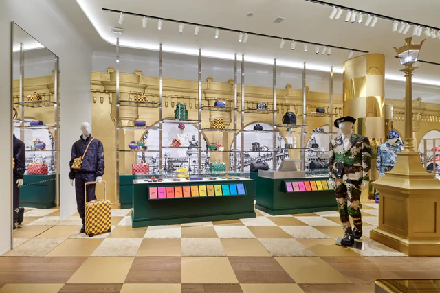 ルイ・ヴィトン 渋谷メンズ店に2024春夏コレクションのウィンドウ