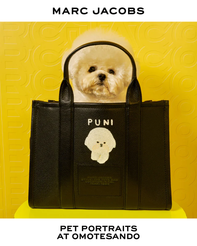 マーク ジェイコブス 愛犬の似顔絵をアイコニックな「THE LEATHER TOTE