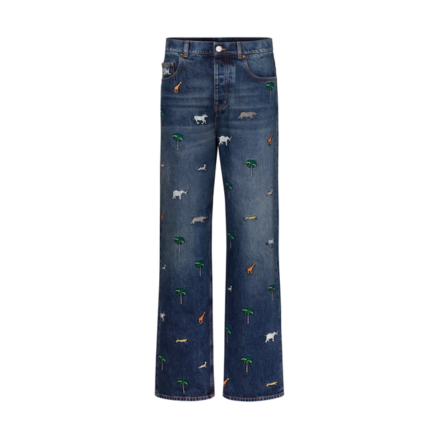 ルイ・ヴィトン：LV × ザ·ダージリン リミテッド エンブロイダリー デニム スケートパンツ コットン 100%