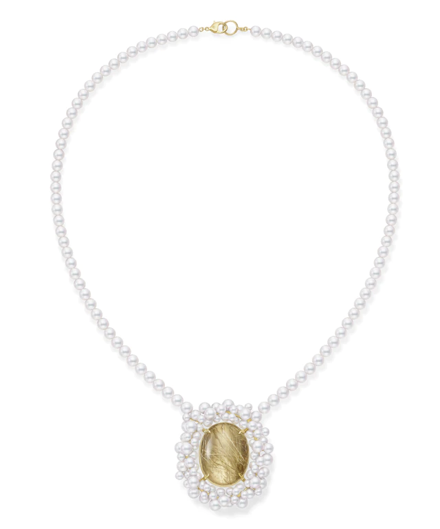 「TASAKI NICCOLÒ PASQUALETTI」パッセル ネックレス［18K イエローゴールド、あこや真珠、ルチルクォーツ］