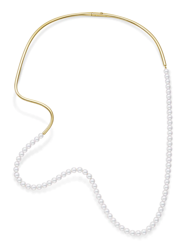 「TASAKI NICCOLÒ PASQUALETTI」フルイド ネックレス［18K イエローゴールド、あこや真珠］