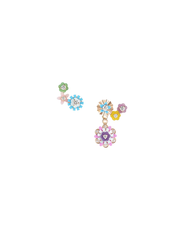 ディオール ファインジュエリー 「ディオリガミ」イヤリング JORI94003 PGｘDIAｘレピドライトｘピンクオパールｘターコイズｘイエローアゲートｘクリソプレーズｘMOPｘピンクラッカー