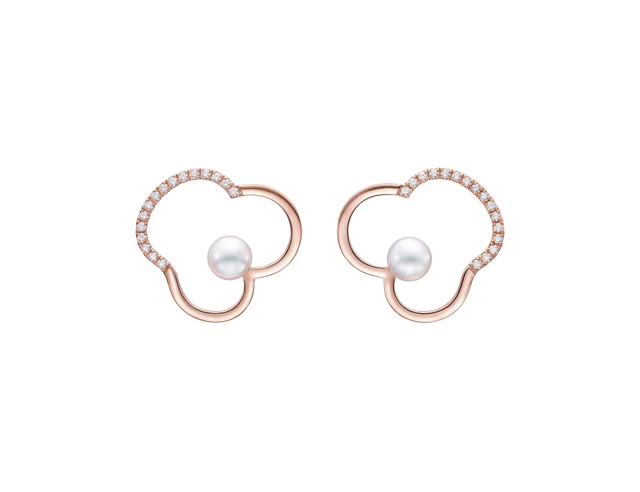 TASAKI チャンツ シグネチャー ラージ イヤリング［18K SAKURAGOLD™、あこや真珠、ダイヤモンド］