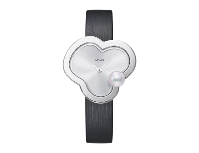 TASAKI チャンツ［クォーツ、SS、あこや真珠、メタリックシャイン、カーフストラップ］