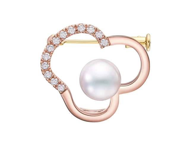 TASAKI チャンツ シグネチャー ブローチ［18K SAKURAGOLD™、あこや真珠、ダイヤモンド］