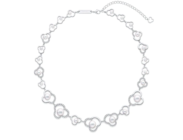 TASAKI チャンツ ダイヤモンド パヴェ ネックレス［18K ホワイトゴールド、あこや真珠、ダイヤモンド］