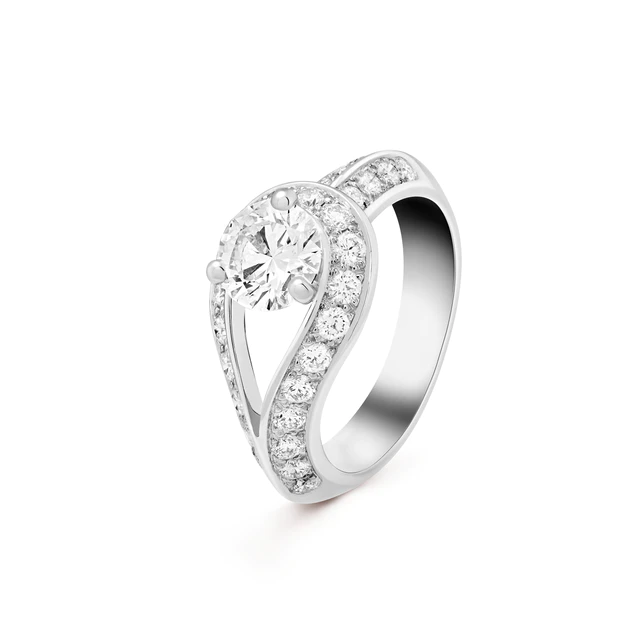 ァンクリーフ&アーペル クチュール ソリティア プラチナ、ダイヤモンド(1.00ct, DIF)