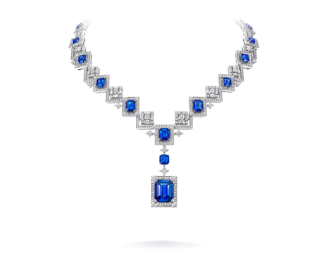 TASAKI オート ジュワイアリー Mystère Bleu / ミステール ブルー ネックレス [18K ホワイトゴールド、ダイヤモンド、サファイア]