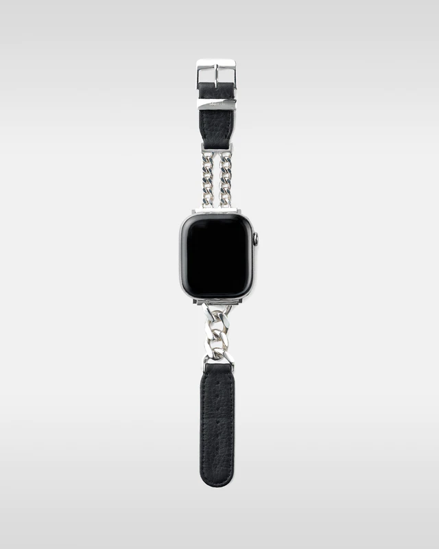 objcts.io レザーハイブリッドチェーンバンド シルバー925 for Apple Watch