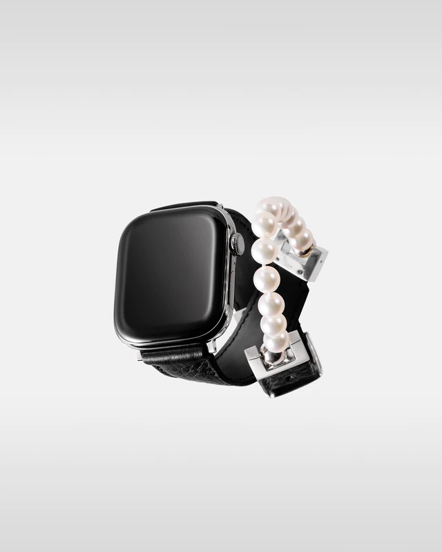 objcts.io レザーハイブリッドダブルラップバンド パール for Apple Watch