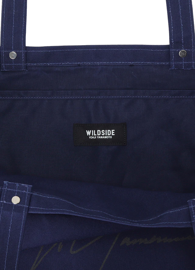 ヨウジヤマモト WILDSIDE×一澤帆布 綿帆布製手さげかばん(紺)