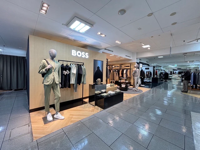BOSSが藤崎百貨店に新ショップをオープン 71㎡にビジネスからカジュアル、香水やサングラスまで集約
