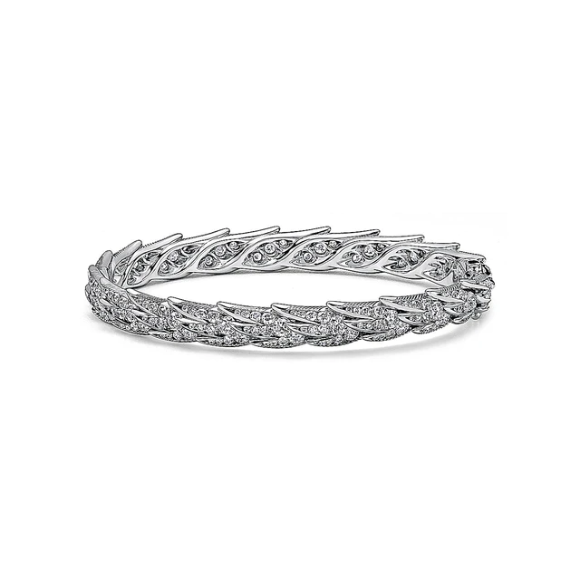ティファニー TIFFANY & CO. Bangle in Bird on a Rock by Tiffany & Co. Wings wide bangle in platinum with diamonds