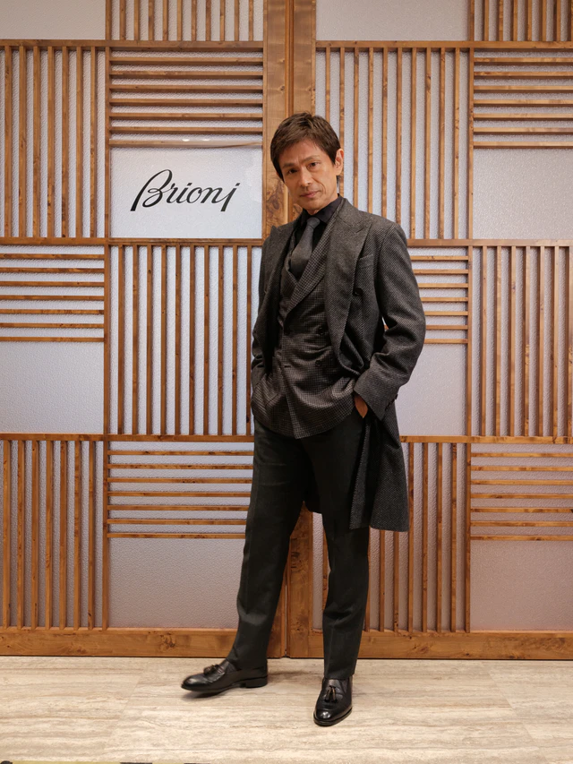 ブリオーニ六本木ヒルズ店グランドオープンでの江口洋介