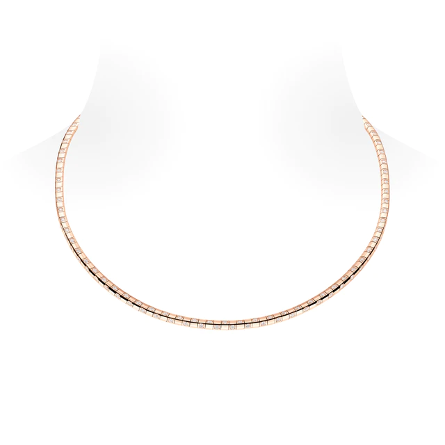 ルイ・ヴィトン ：ネックレス ｢ル ダミエ ドゥ ルイ·ヴィトン｣ 3.5mm ピンクゴールド、ダイヤモンド