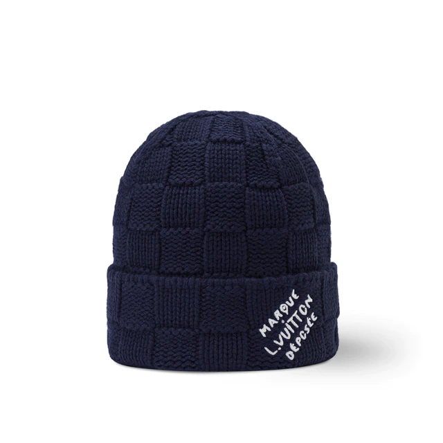 ルイ・ヴィトン:ビーニー·ダミエ スナッグ ウール 100%