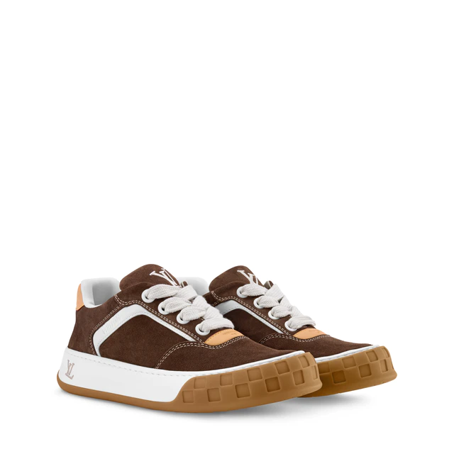 ルイ・ヴィトン： LV ティルテッド スニーカー スエードカーフレザー