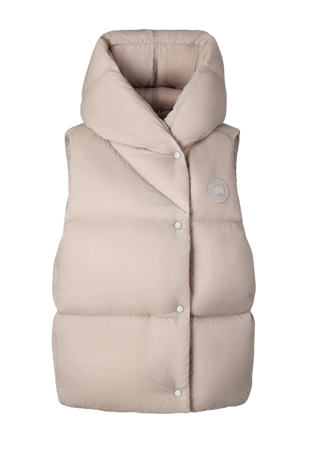 カナダグース Rhoda Hooded Vest カラー：Limestone