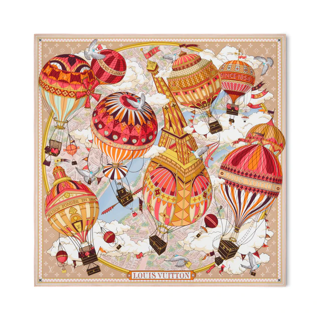 ルイ・ヴィトン：カレ90·フロム ザ クラウド シルク 100%