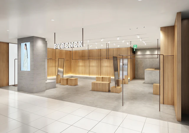 PYRENEXピレネックス、丸ビル3階に新店舗PYRENEX MARUNOUCHIオープン、フレンチダウンを軽やかにまとう冬の丸の内スタイル