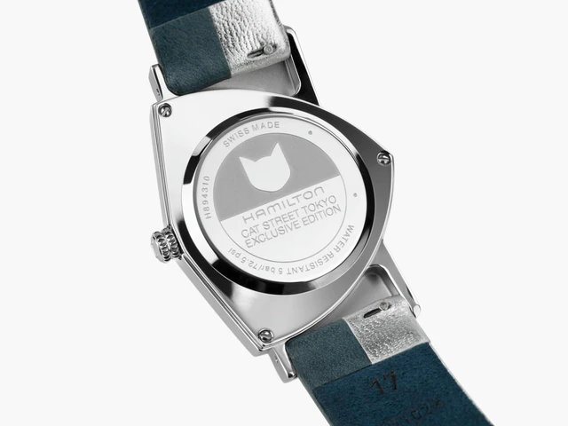 ハミルトン「ベンチュラ SHIBORI」、猫モチーフやバイカラーストラップで遊び心を纏う日本限定モデル、東京キャットストリート発