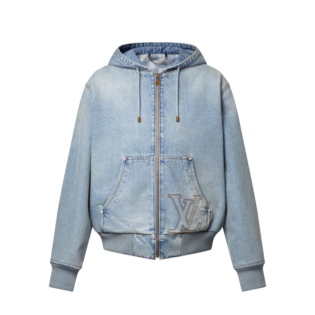 ルイ・ヴィトン:フーデッド ワークウェア デニムブルゾン コットン 100%