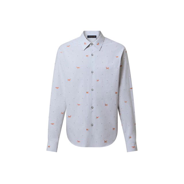 ルイ・ヴィトン:ストライプド フィルクーペシャツ コットン 100%