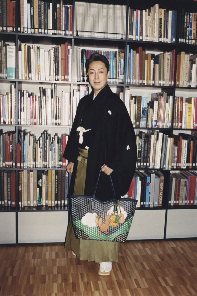 モワナと永井一正氏のコラボレーションによって制作された、八代目尾上菊五郎丈、六代目尾上菊之助丈の襲名披露の南座の祝幕のお披露目