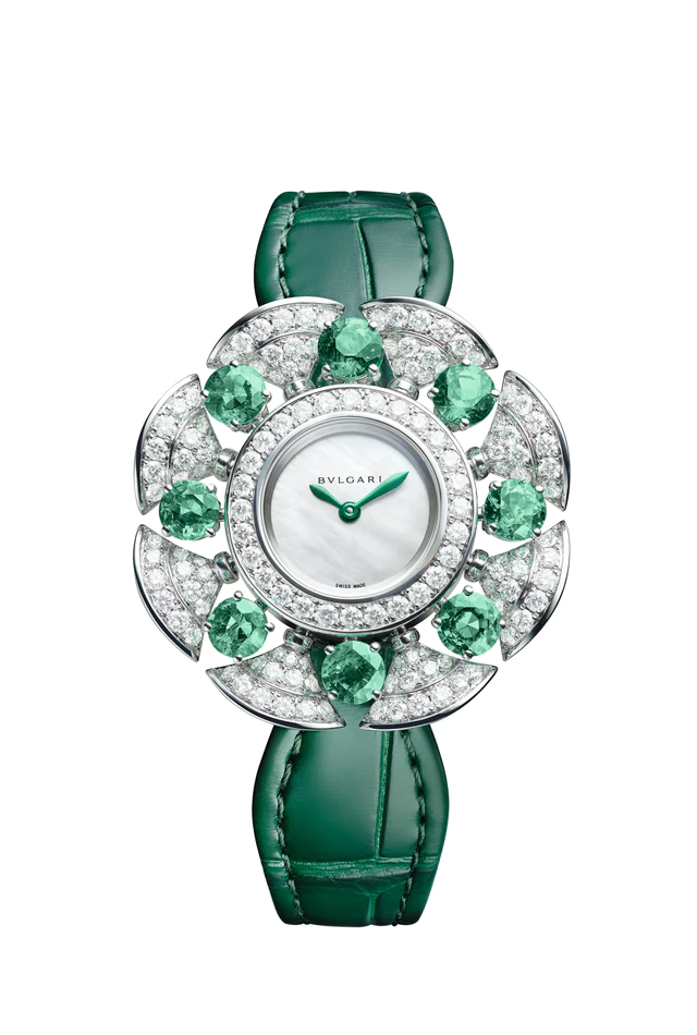 ブルガリ 時計 「ディーヴァ ドリーム」 WG x エメラルド x DIA