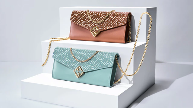 フェンディ 「FFダイヤモンド」チェーン付き長財布 