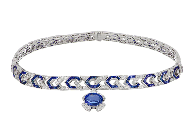 ブルガリ ネックレス WG x サファイア x DIA