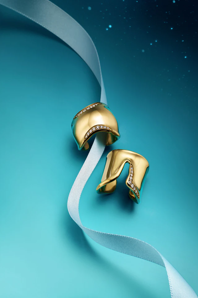ティファニー エルサ・ペレッティ、ボーン リングとスプリット リングのダイヤモンド新作でかなえる指先の彫刻美