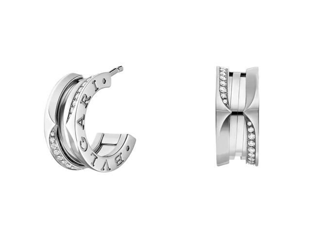 ブルガリ 「ビー・ゼロワン」 ピアス WG x DIA