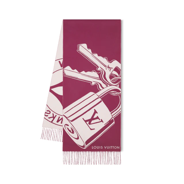  ルイ・ヴィトン：マフラー·ロック アンド キーズ ：ウール 62%、カシミヤ 38%