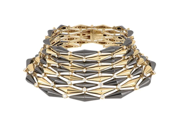 「ブルガリ エターナル」コレクションより「ヴィミニ」 ネックレス YG x ブラックダイヤモンド・ライク・カーボン（DLC）x DIA