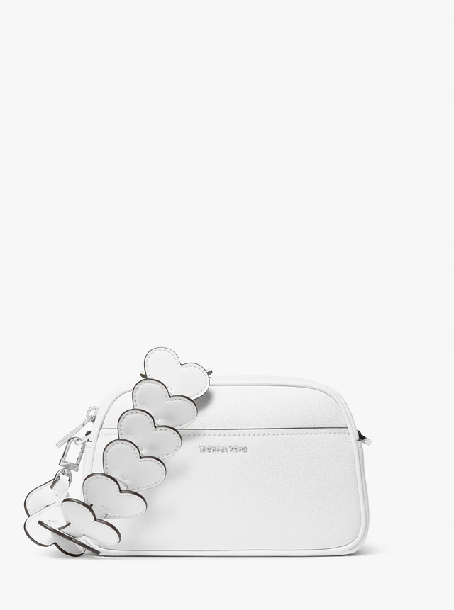マイケル・コース JET SET レザー & ハート エンブリッシュ ストラップ カメラバッグ スモール  / OPTIC WHITE