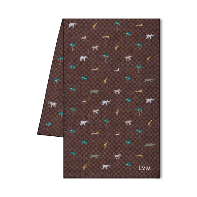 ルイ・ヴィトン:LV × ザ·ダージリン リミテッド ストール·ダミエ ウール 100%