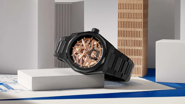 ゼニス 都市の光を宿す、ブラックの構造体：建築的コントラストが際立つ、新作「デファイ スカイライン スケルトン」