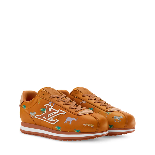 ルイ・ヴィトン:LV × ザ·ダージリン リミテッド LV バターソフト スニーカー プリントを施したカーフレザー