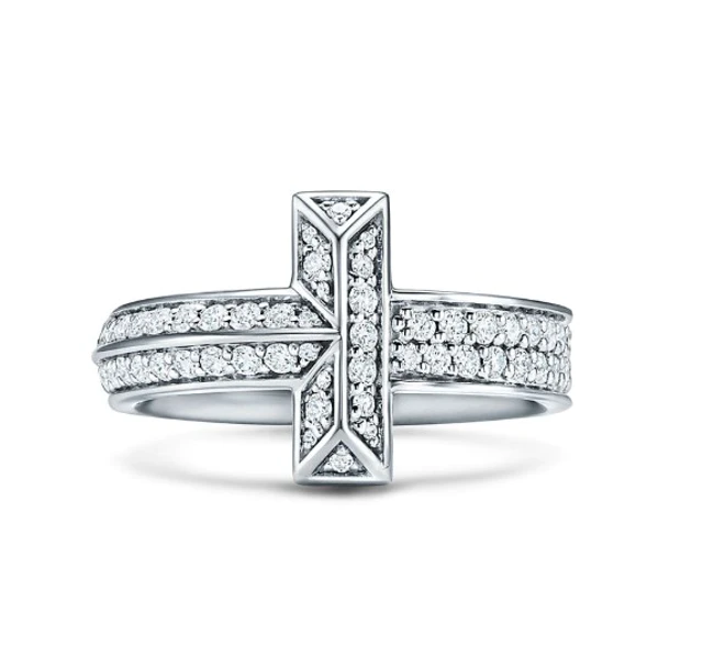 Tiffany T T1 Ring in White Gold with Diamonds