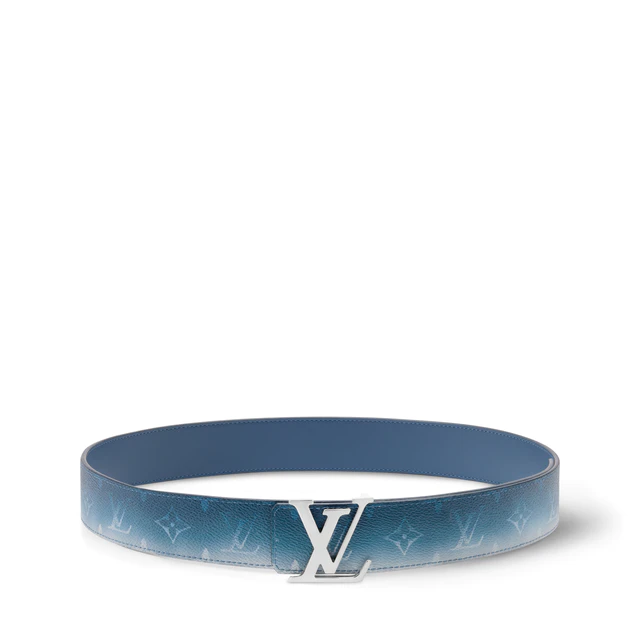 ルイ・ヴィトン：ベルト·LV イニシャル モノグラム ピグメント 40MM リバーシブル キャンバスのストラップ、裏面レザー