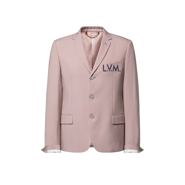 ルイ・ヴィトン：エンブロイダリー シグネチャー シングルブレストジャケット ウール 100%