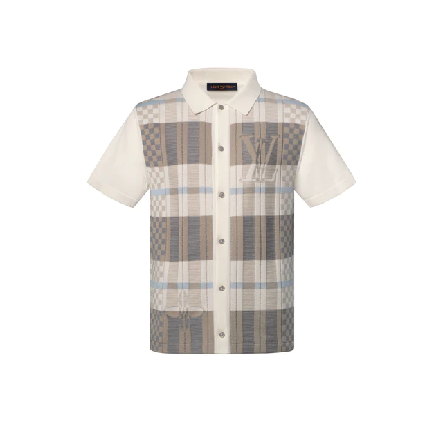 ルイ・ヴィトン：グラフィックジャカード ショートスリーブシャツ コットン 100%