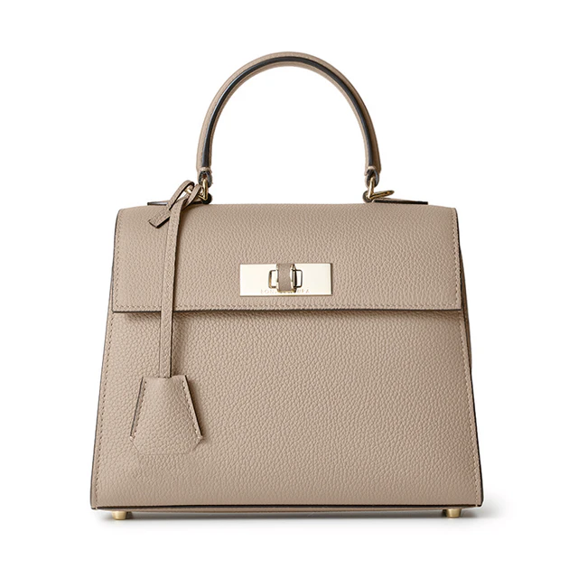  ヴィットーリア トップハンドルバッグ ノービレレザー (ミニ) グレージュ × ベイビーピンク