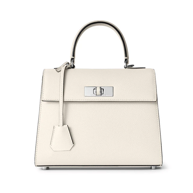  ヴィットーリア トップハンドルバッグ ノービレレザー (ミニ) ホワイト × エトープ
