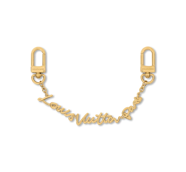 ルイ・ヴィトン：バッグチャーム·LV スクリプト チェーン メタル