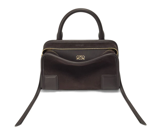 ロエベ アマソナ180 ミニ（スエード、ダークチェスナット）