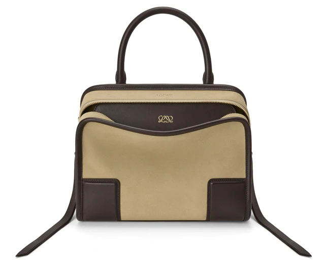 ロエベ アマソナ180 スモール（スエード、ゴールド／チョコレート）