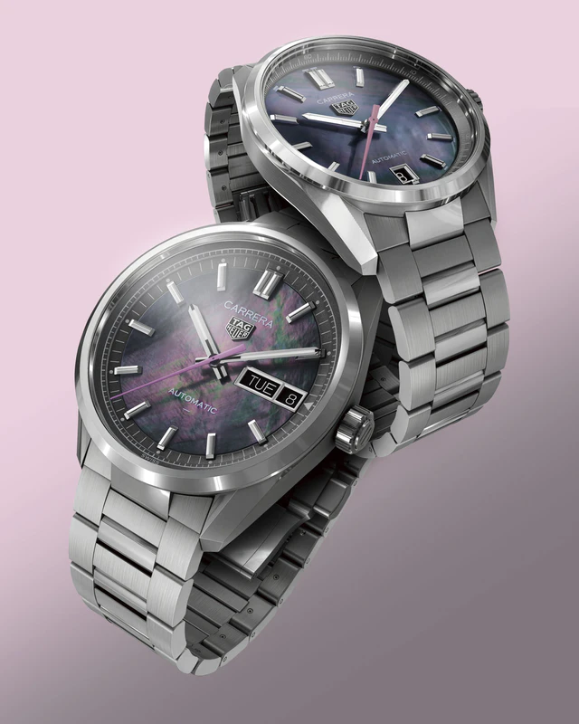 腕元に宿る日本の春、タグ、ホイヤーが放つ「カレラ」日本限定モデルは桜色の針がブラックマザーオブパールに溶け込む至高の意匠