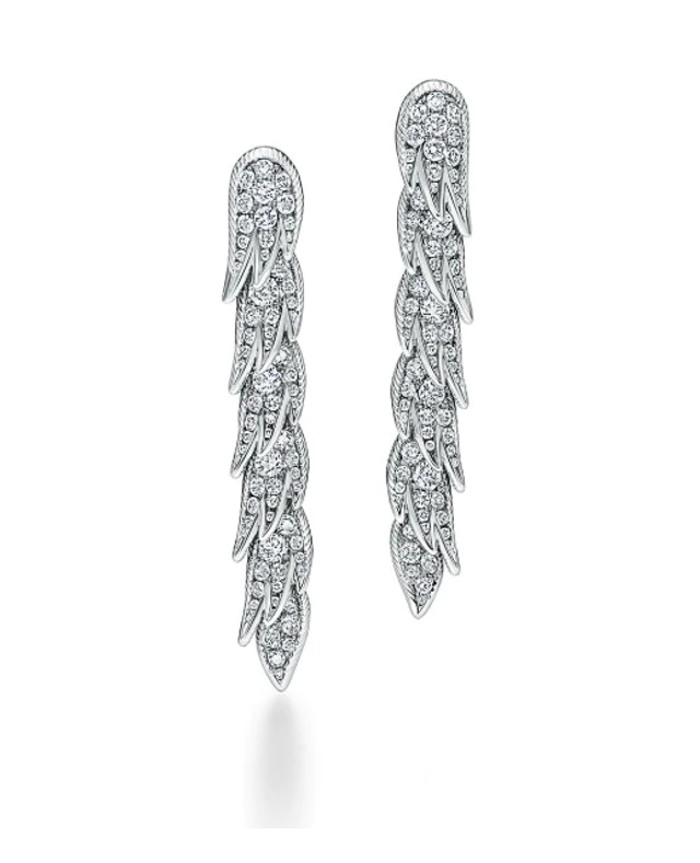 ティファニー Bird on a Rock by Tiffany & Co. Wings drop earrings in platinum with diamonds